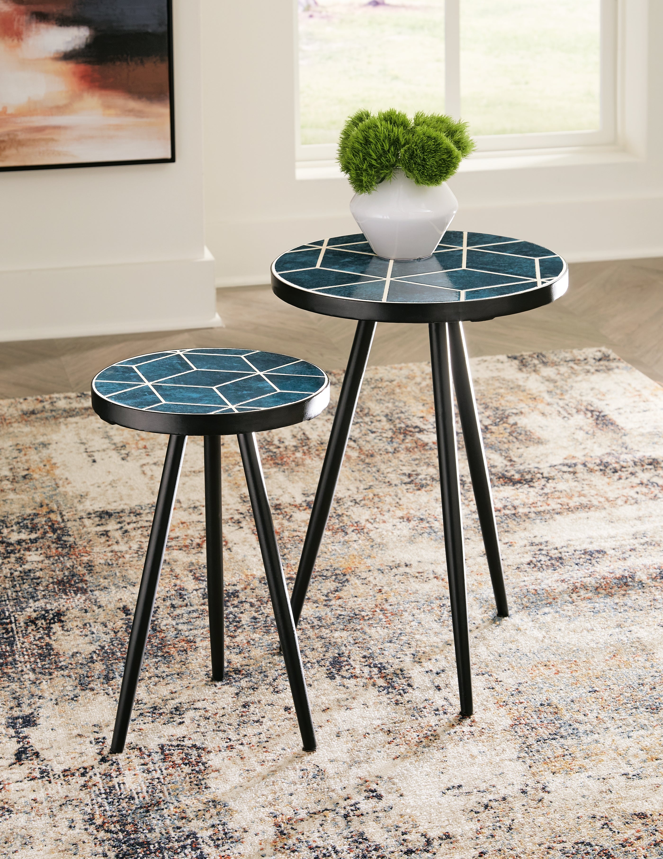 3 Brothers Decor - Ashley Furniture - Clairbelle Accent Table (Set of 2) - Accent Table (Set of 2) / Teal - A4000523