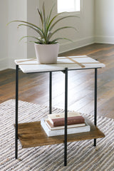 3 Brothers Decor - Ashley Furniture - Braxmore Accent Table - Accent Table / White/Light Brown - A4000525