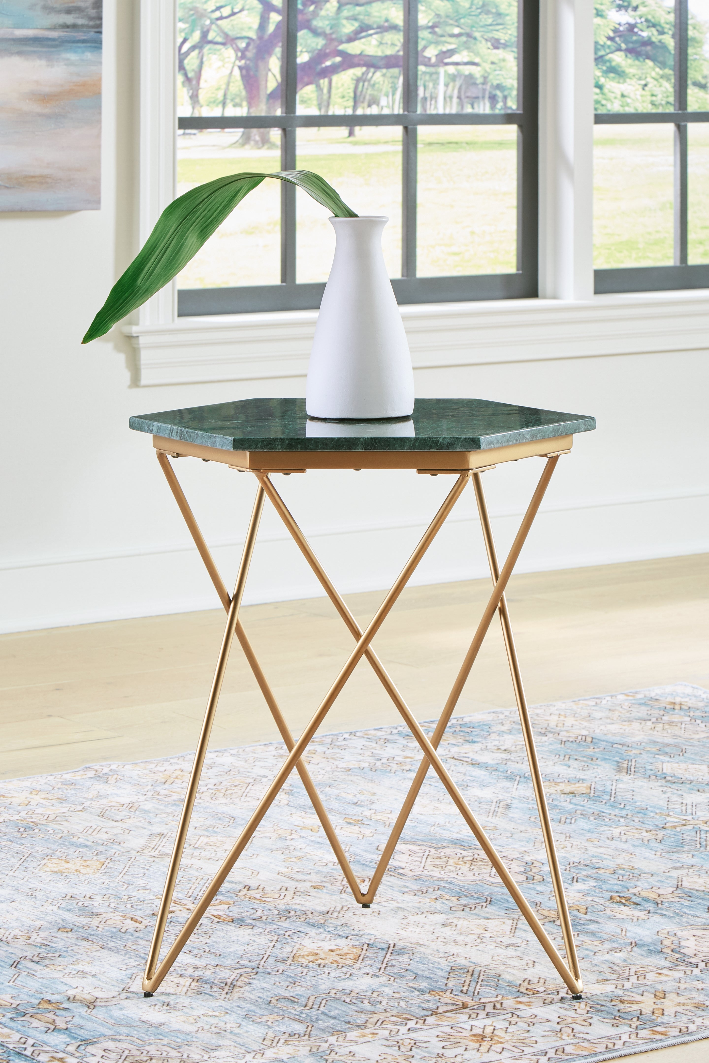 3 Brothers Decor - Ashley Furniture - Engelton Accent Table - Accent Table / Green/Gold - A4000526