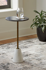 3 Brothers Decor - Ashley Furniture - Caramont Accent Table - Accent Table / Black/White/Gold Finish - A4000540