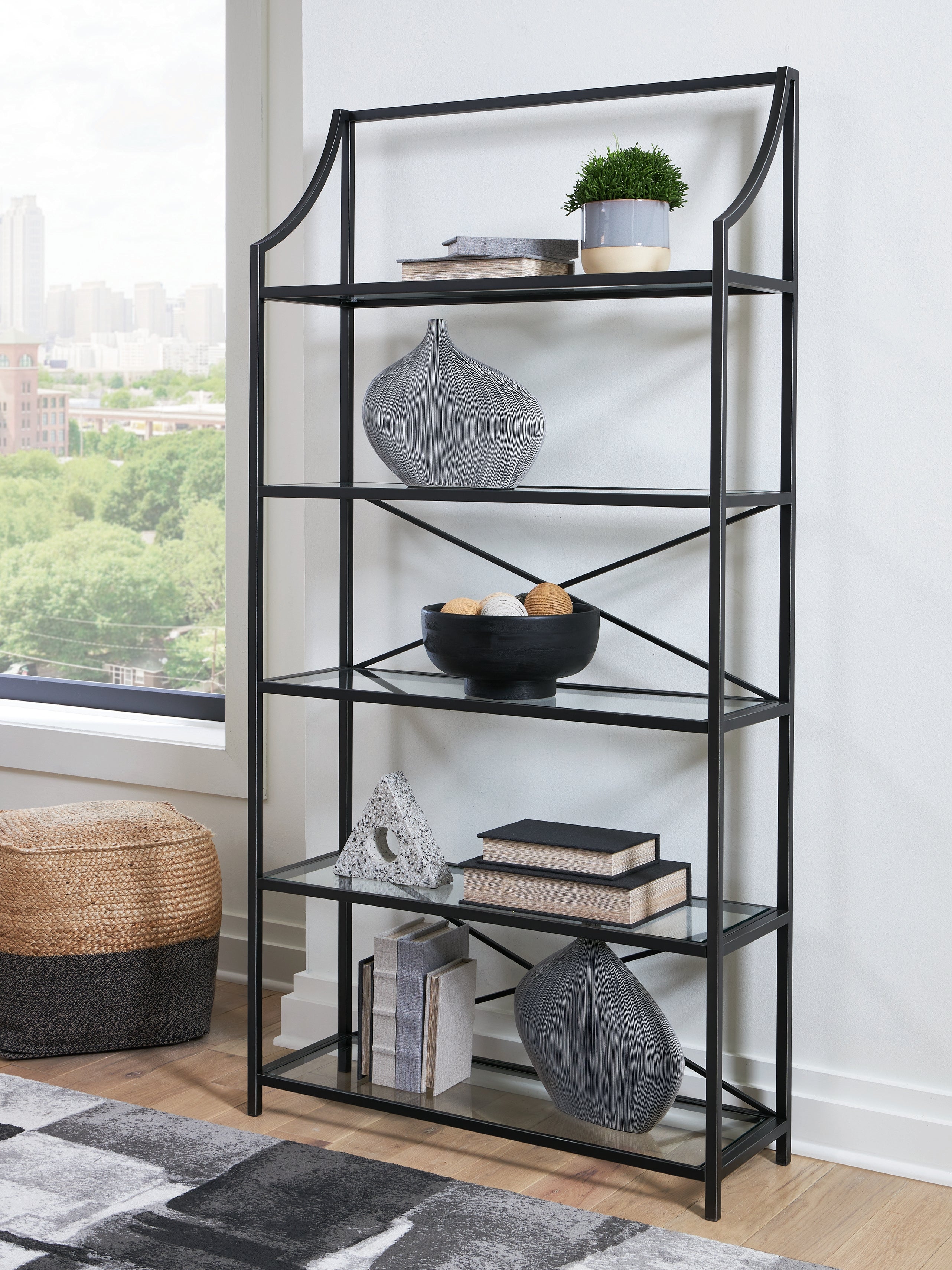3 Brothers Decor - Ashley Furniture - Dakerwell Bookcase - Bookcase / Antique Black - A4000557