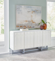3 Brothers Decor - Ashley Furniture - Ornawel Accent Cabinet - Accent Cabinet / Distressed White - A4000569