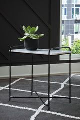 3 Brothers Decor - Ashley Furniture - Ashber Accent Table - Accent Table / White/Black - A4000609