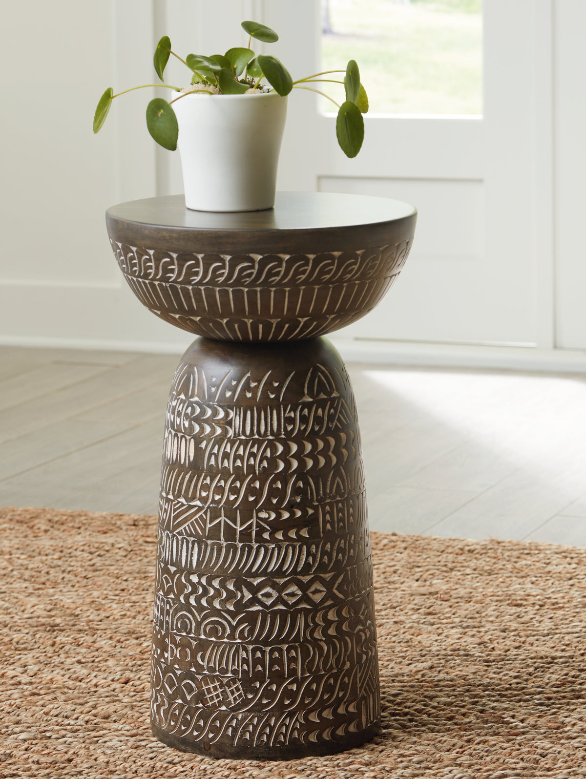 3 Brothers Decor - Ashley Furniture - Hadcher Accent Table - Accent Table / Cream/Brown - A4000622