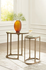 3 Brothers Decor - Ashley Furniture - Irmaleigh Accent Table (Set of 2) - Accent Table Set (Set of 2) / Antique Gold Finish - A4000624