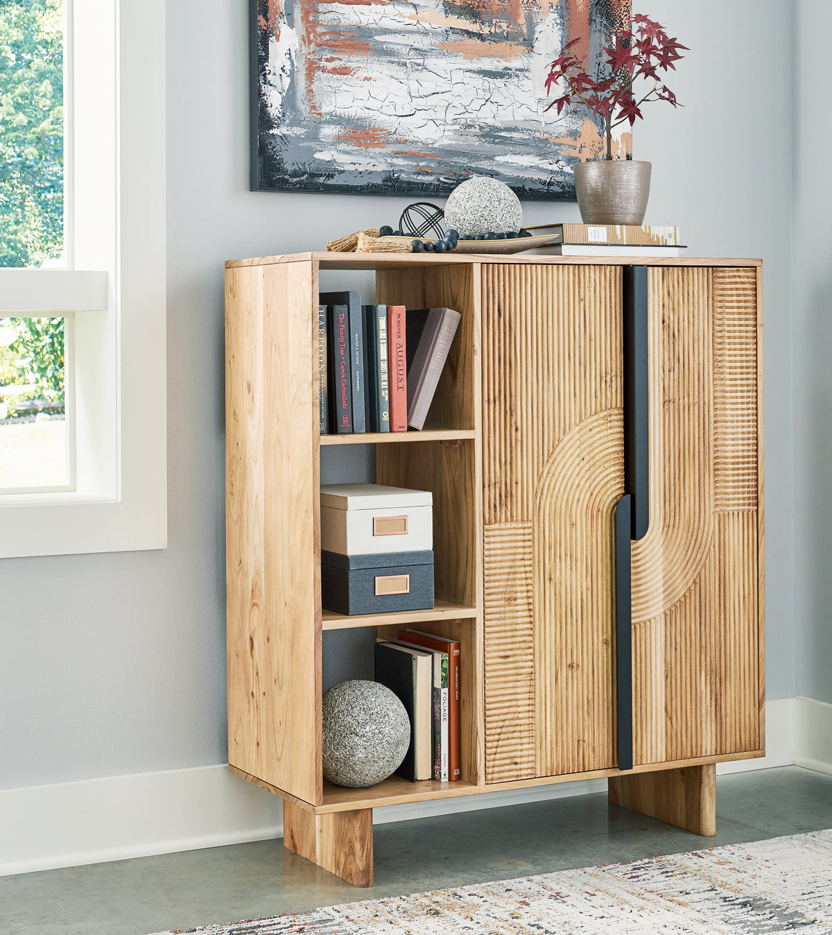 3 Brothers Decor - Ashley Furniture - Kierwell Accent Cabinet - Accent Cabinet / Natural - A4000653