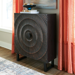 3 Brothers Decor - Ashley Furniture - Fosterman Accent Cabinet - Accent Cabinet / Distressed Black - A4000660