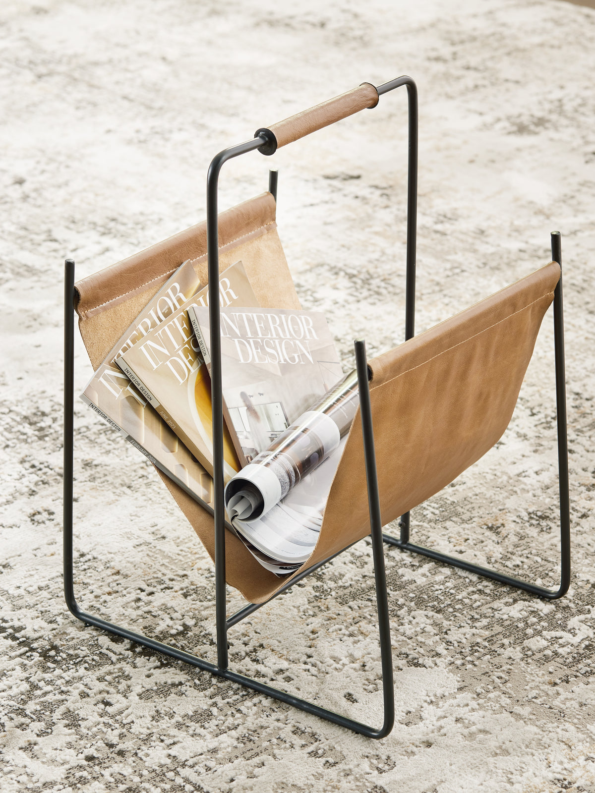 3 Brothers Decor - Ashley Furniture - Faronworth Magazine Rack - Magazine Rack / Brown/Black - A4000668