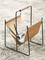 3 Brothers Decor - Ashley Furniture - Faronworth Magazine Rack - Magazine Rack / Brown/Black - A4000668