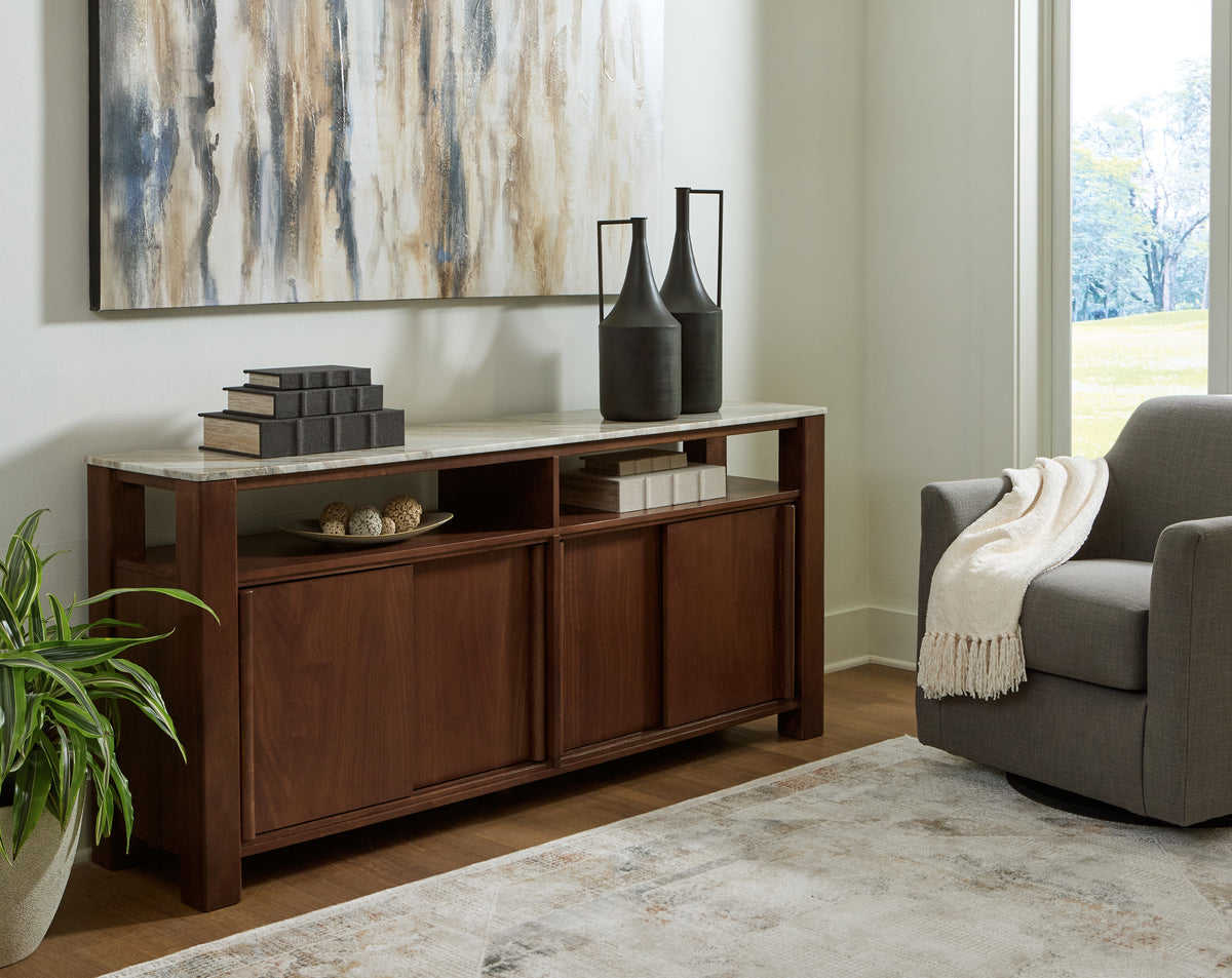 3 Brothers Decor - Ashley Furniture - Tobinville Accent Cabinet - Accent Cabinet / Dark Brown - A4000673