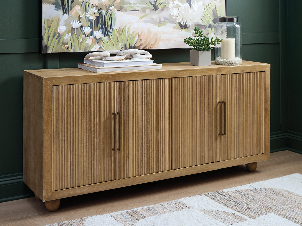 3 Brothers Decor - Ashley Furniture - Niam Accent Cabinet - Accent Cabinet / Light Antique Beige - A4000684