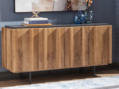 3 Brothers Decor - Ashley Furniture - Quintavious Accent Cabinet - Accent Cabinet / Brown/Charcoal - A4000685