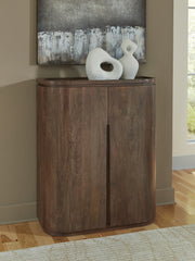 3 Brothers Decor - Ashley Furniture - Landermont Bar Cabinet - Bar Cabinet / Medium Brown - A4000697