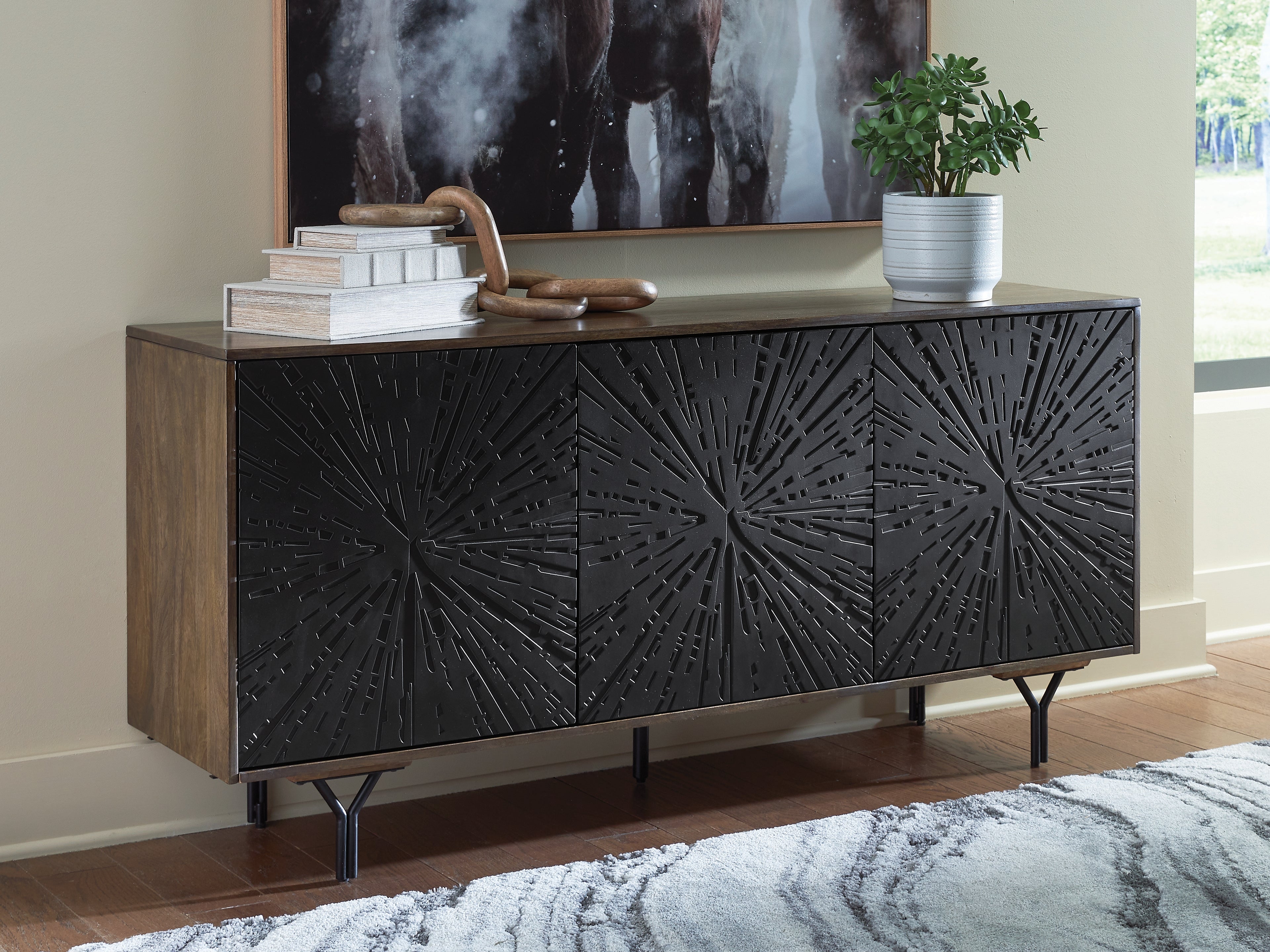 3 Brothers Decor - Ashley Furniture - Lavinmont Accent Cabinet - Accent Cabinet / Multi Brown - A4000710