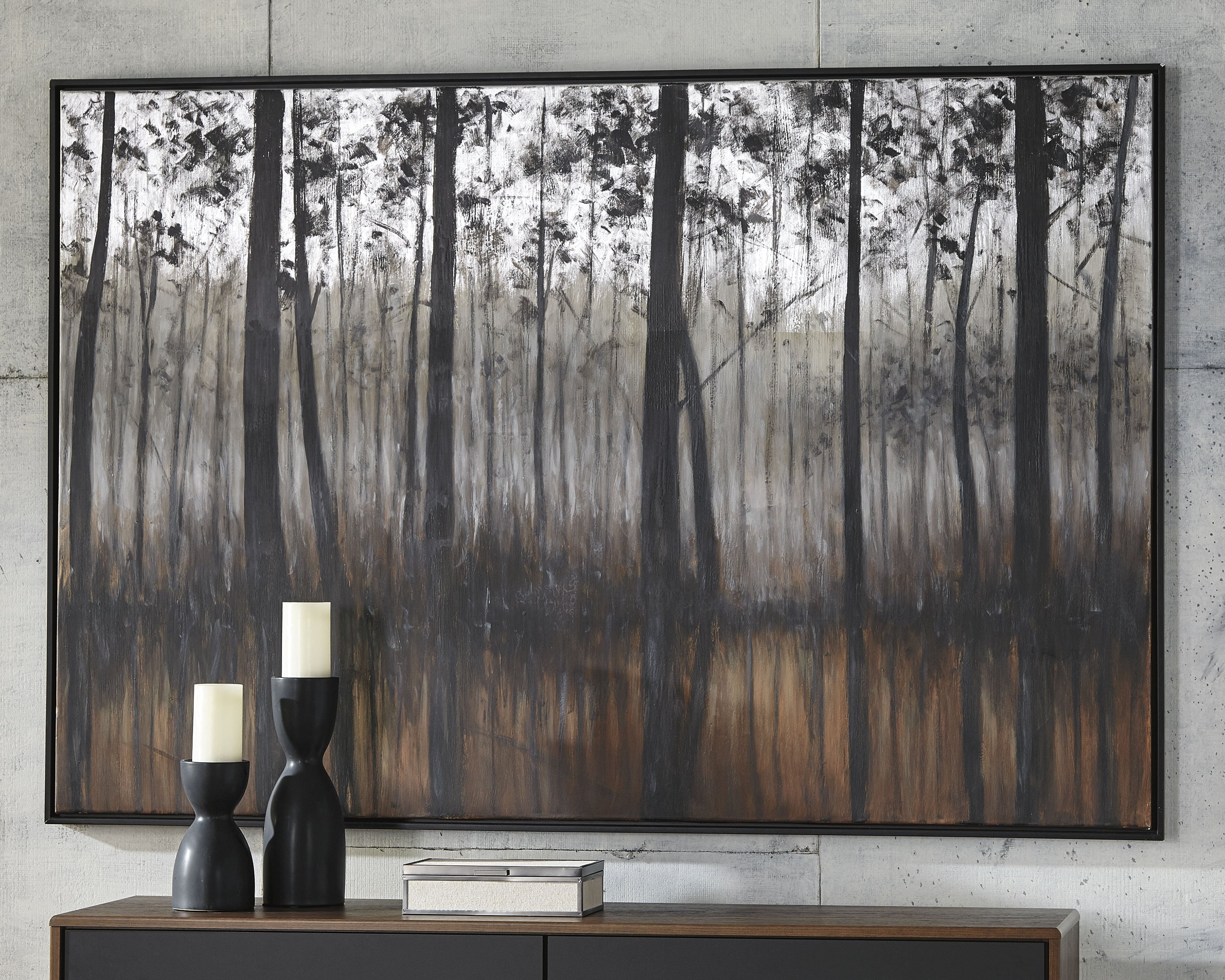 3 Brothers Decor - Ashley Furniture - Philyra Wall Decor - Wall Art / Black/Orange/Silver - A8000253
