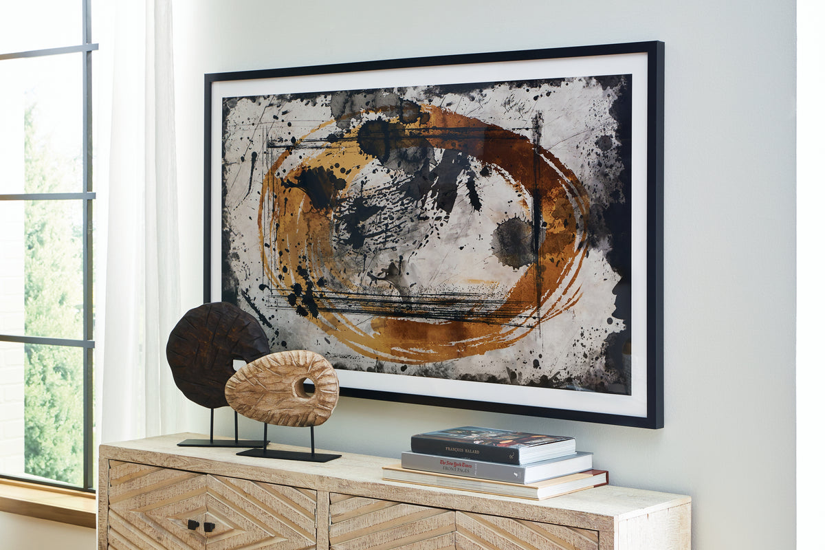 3 Brothers Decor - Ashley Furniture - Clefting Wall Decor - Wall Art / Black/Caramel/Tan - A8000374
