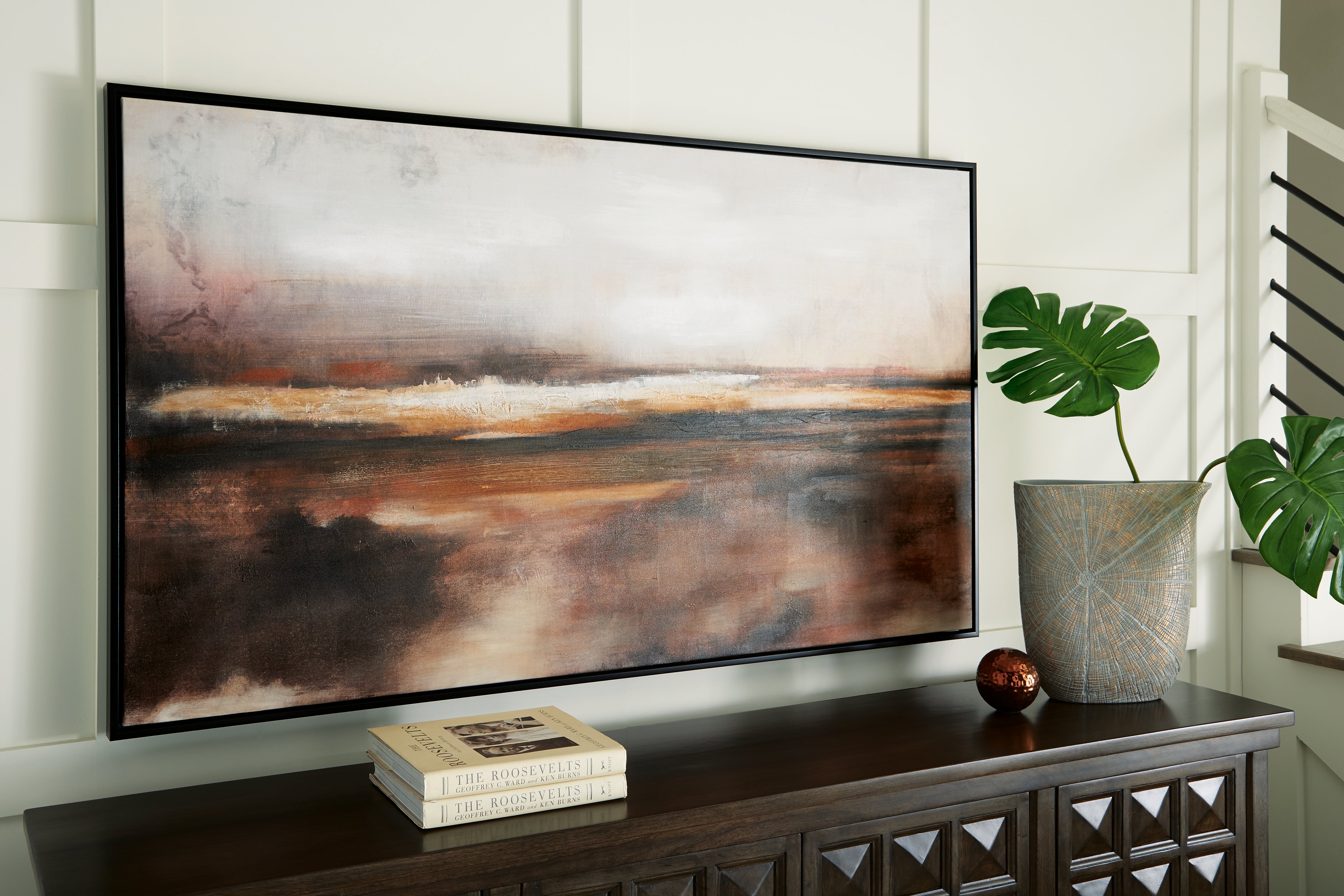 3 Brothers Decor - Ashley Furniture - Drewland Wall Decor - Wall Art / Black/Brown/Orange - A8000375