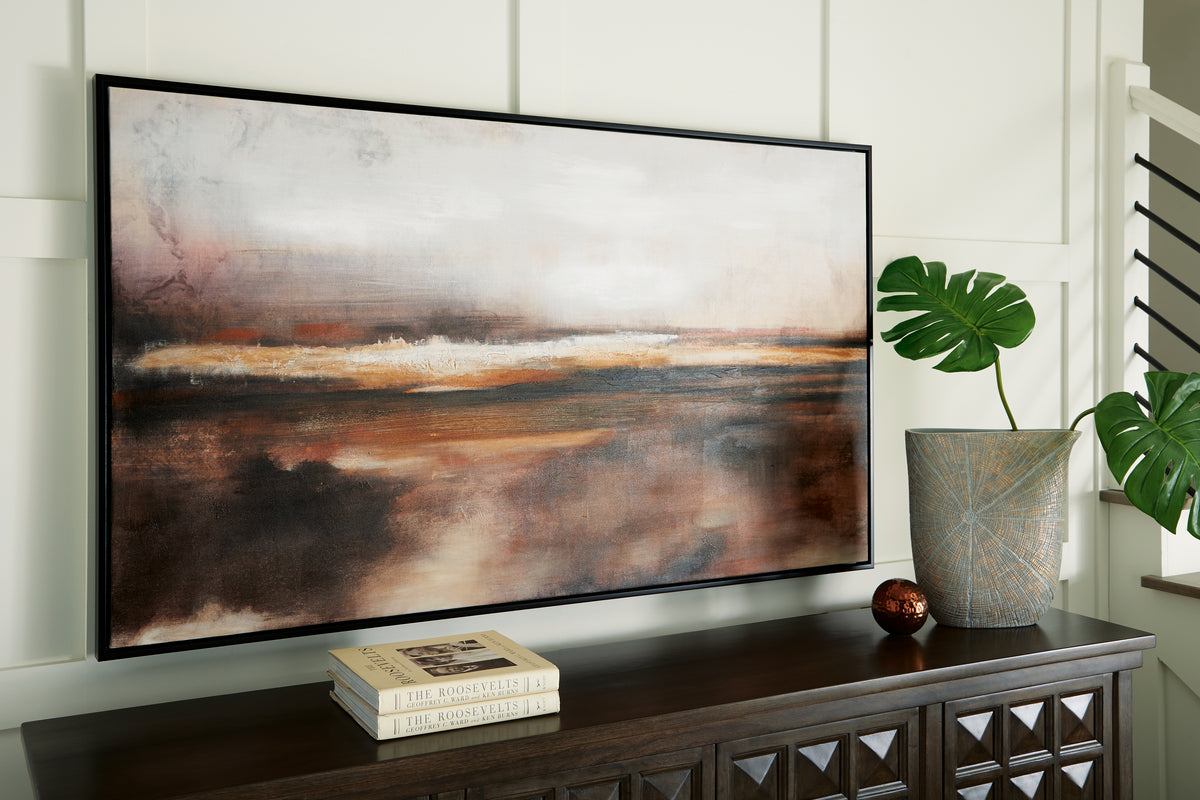 3 Brothers Decor - Ashley Furniture - Drewland Wall Decor - Wall Art / Black/Brown/Orange - A8000375