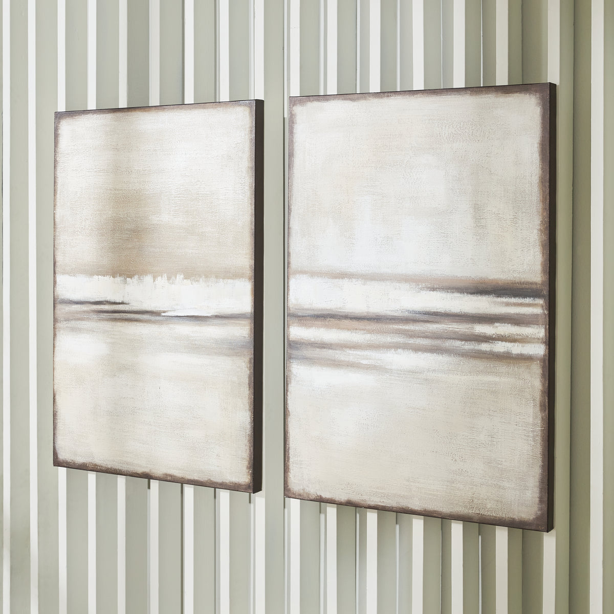 3 Brothers Decor - Ashley Furniture - Brockdunn Wall Decor - Wall Art Set (Set of 2) / Tan/Brown - A8000403