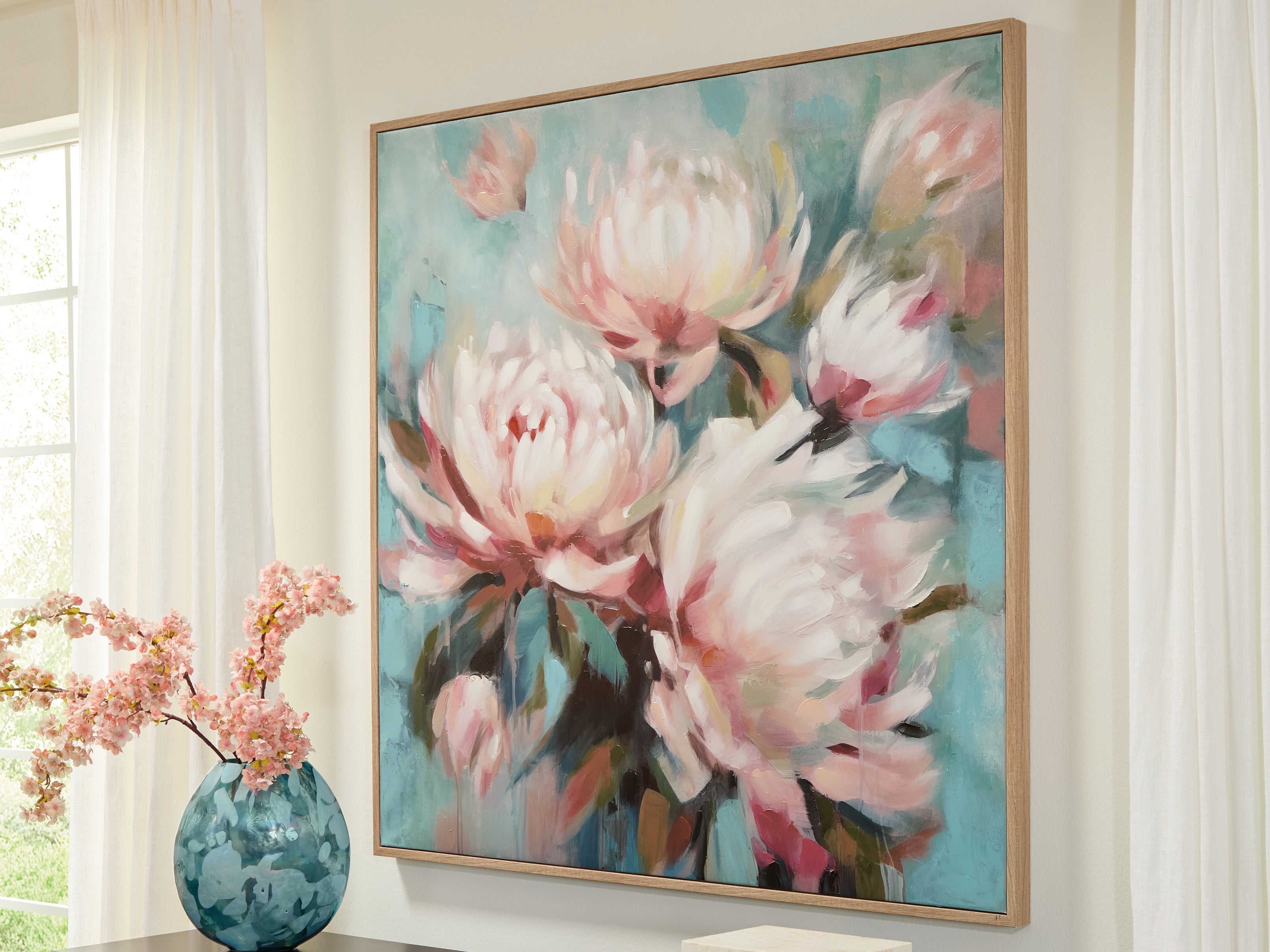 3 Brothers Decor - Ashley Furniture - Parryville Wall Decor - Wall Art / Aqua/Pink - A8000440