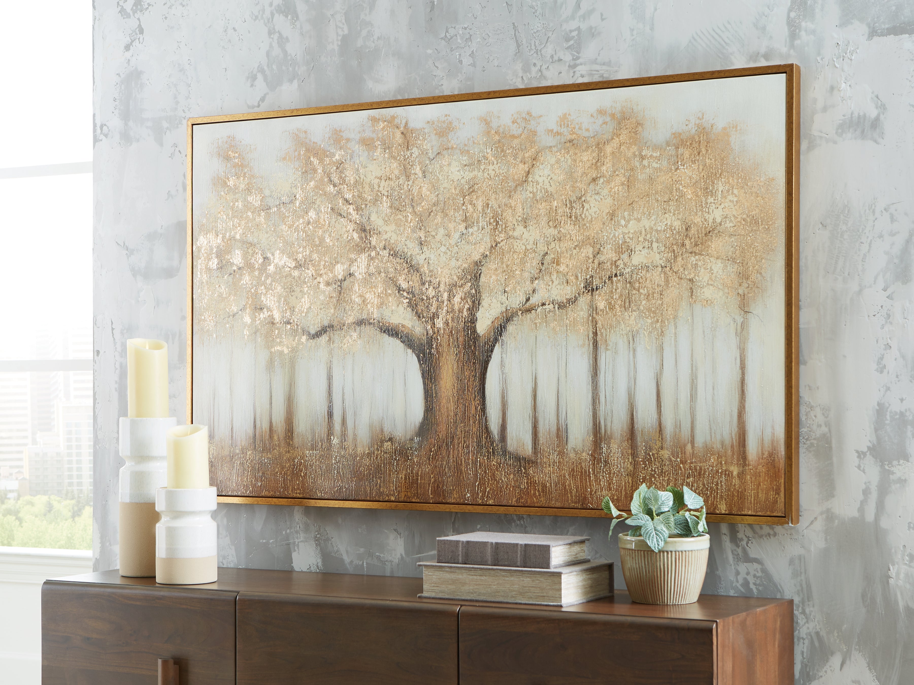 3 Brothers Decor - Ashley Furniture - Dalewick Wall Decor - Wall Art / Brown/Gray/Gold Finish - A8000448
