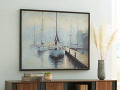 3 Brothers Decor - Ashley Furniture - Worthney Wall Decor - Wall Art / Blue/White/Brown - A8000457