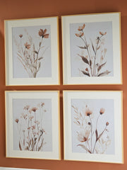 3 Brothers Decor - Ashley Furniture - Chettings Wall Decor - Wall Art Set (4/CN) / Beige/Gray/Blush - A8000469