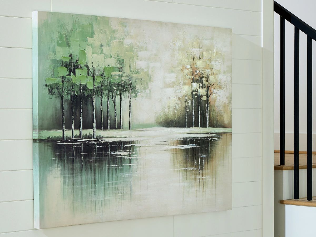 3 Brothers Decor - Ashley Furniture - Garlenridge Wall Decor - Wall Art / Green/Tan/White - A8000470
