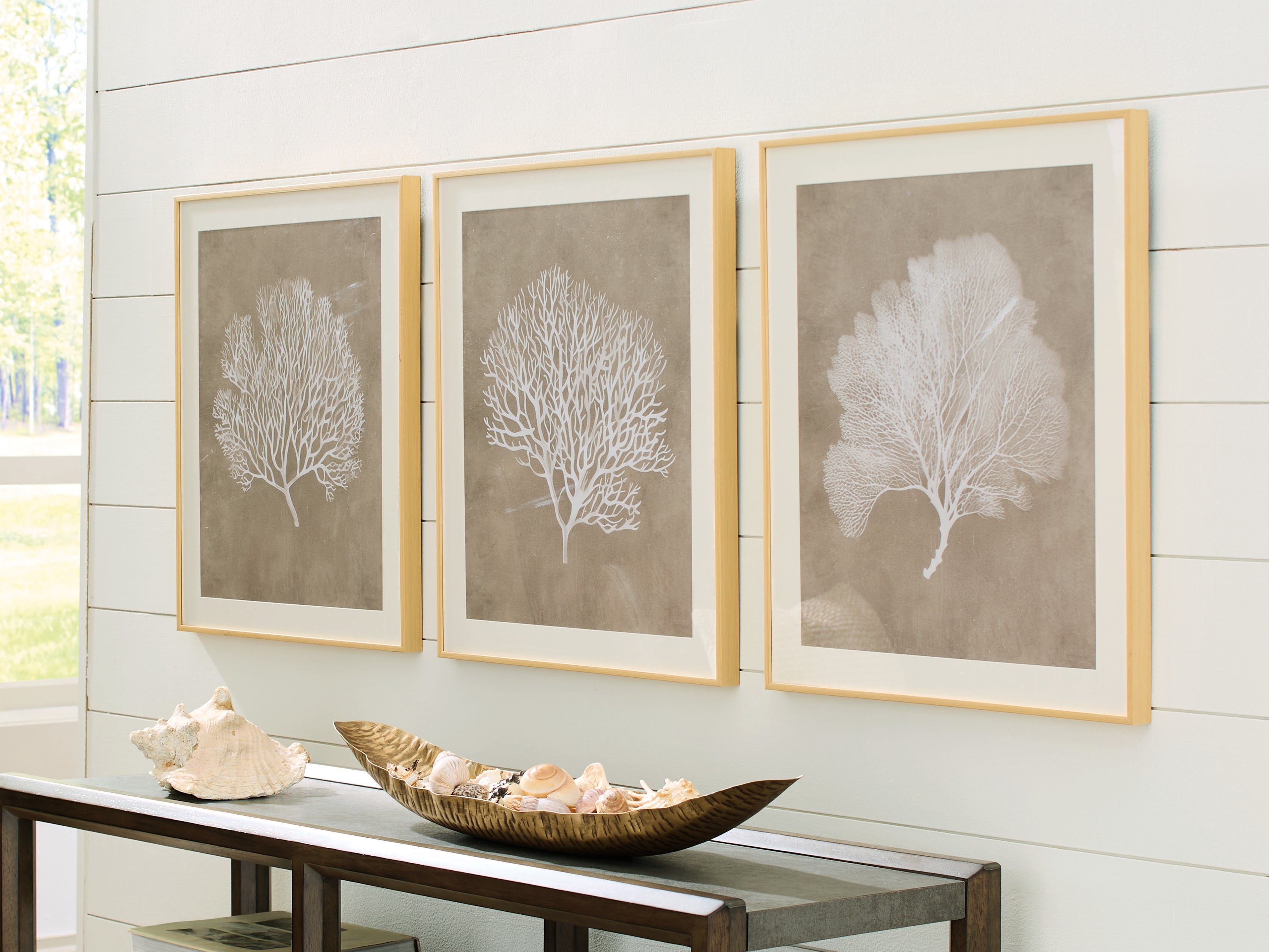 3 Brothers Decor - Ashley Furniture - Hendridge Wall Decor - Wall Art Set (3/CN) / Taupe/White - A8000486