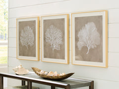 3 Brothers Decor - Ashley Furniture - Hendridge Wall Decor - Wall Art Set (3/CN) / Taupe/White - A8000486
