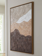 3 Brothers Decor - Ashley Furniture - Fanthorne Wall Decor - Wall Art / Tan/Brown/White - A8000500