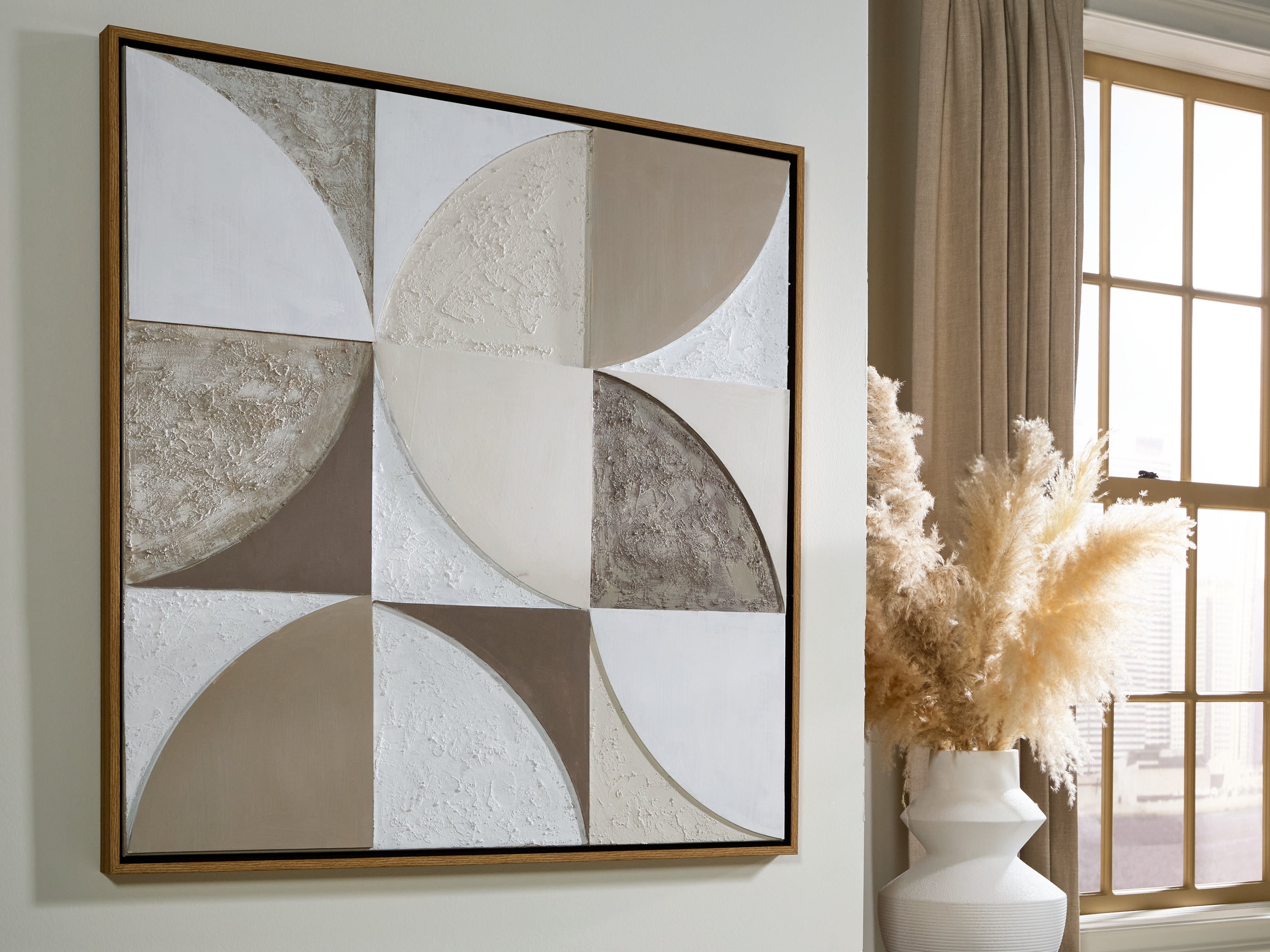 3 Brothers Decor - Ashley Furniture - Harelman Wall Decor - Wall Art / Tan/Taupe/White - A8000502