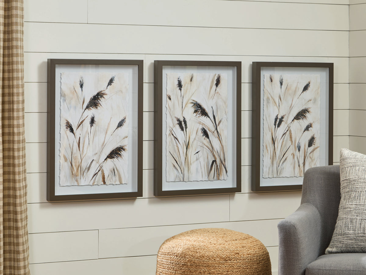 3 Brothers Decor - Ashley Furniture - Honslow Wall Decor - Wall Art Set (3/CN) / Brown/Black/White - A8000506