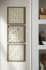 3 Brothers Decor - Ashley Furniture - Odella Wall Decor - Wall Decor Set (3/CN) / Cream/Taupe - A8010009