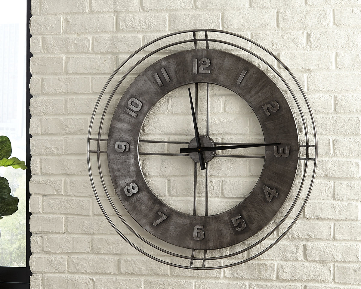 3 Brothers Decor - Ashley Furniture - Ana Sofia Wall Decor - Wall Clock / Antique Gray - A8010068