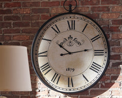3 Brothers Decor - Ashley Furniture - Augustina Wall Decor - Wall Clock / Antique Black - A8010110