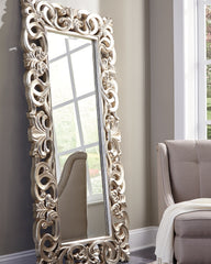 3 Brothers Decor - Ashley Furniture - Lucia Mirror - Floor Mirror / Antique Silver Finish - A8010123
