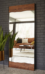 3 Brothers Decor - Ashley Furniture - Panchali Mirror - Floor Mirror / Brown/Black - A8010197