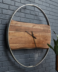 3 Brothers Decor - Ashley Furniture - Panchali Wall Decor - Wall Clock / Brown/Silver Finish - A8010198