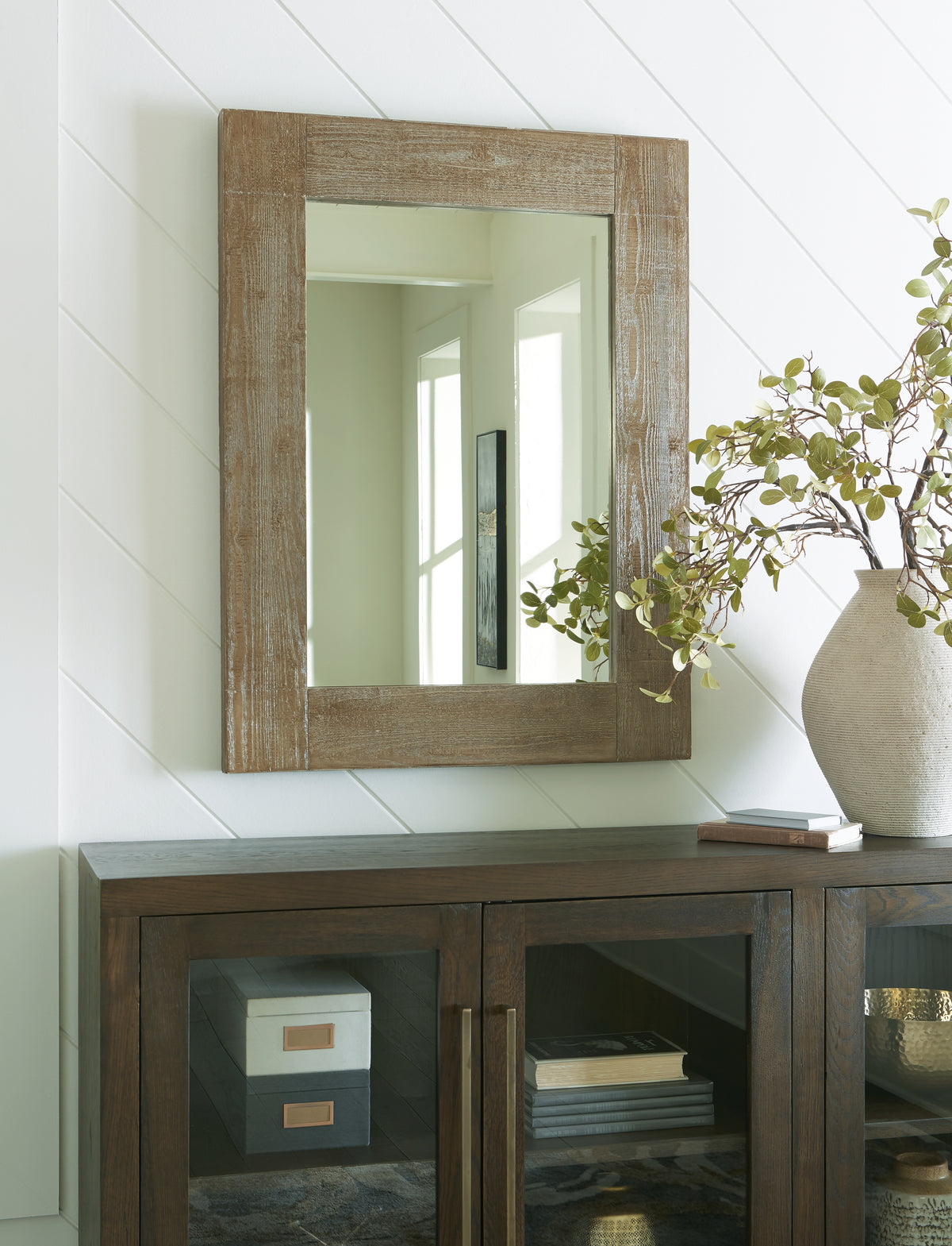 3 Brothers Decor - Ashley Furniture - Waltleigh Mirror - Accent Mirror / Distressed Brown - A8010277