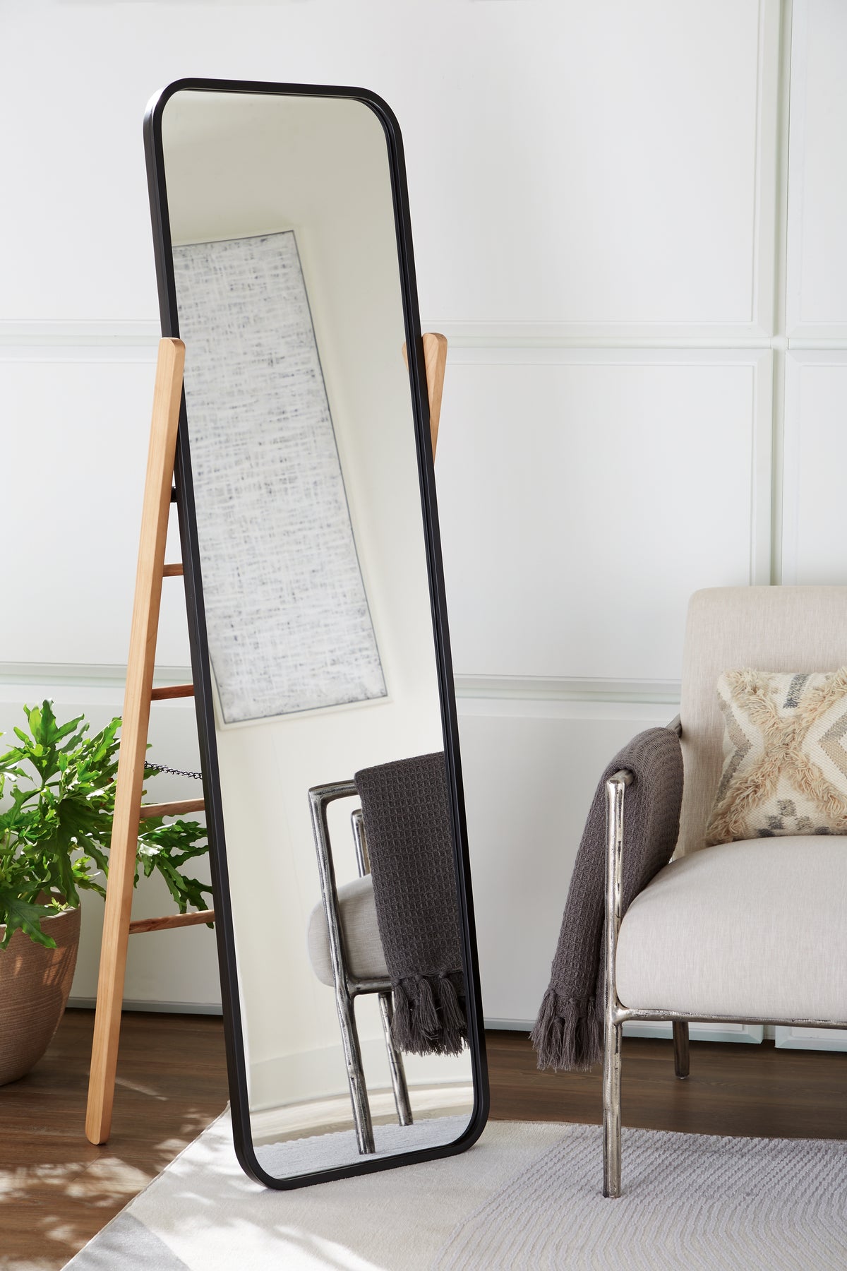 3 Brothers Decor - Ashley Furniture - Bronick Mirror - Floor Mirror / Black/Brown - A8010342