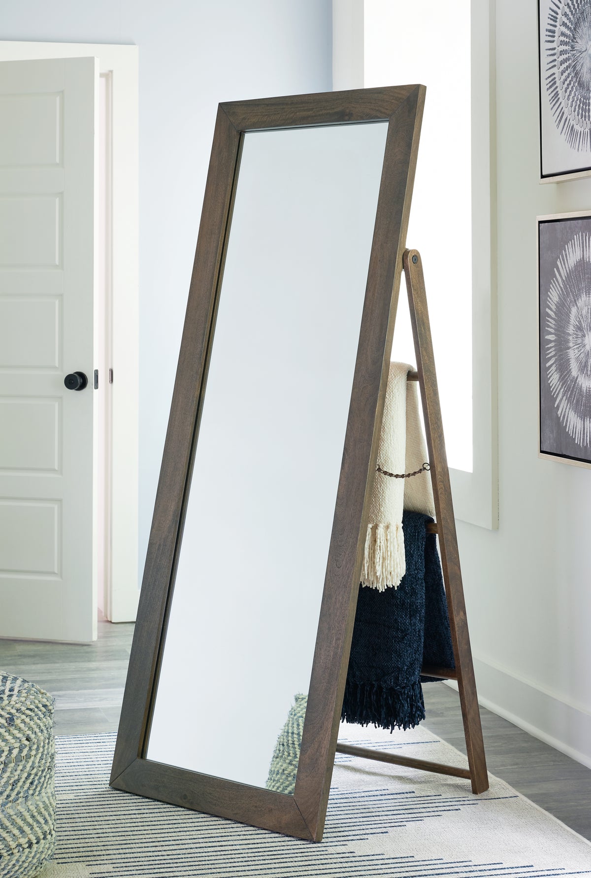 3 Brothers Decor - Ashley Furniture - Dirkins Mirror - Floor Mirror / Brown - A8010343