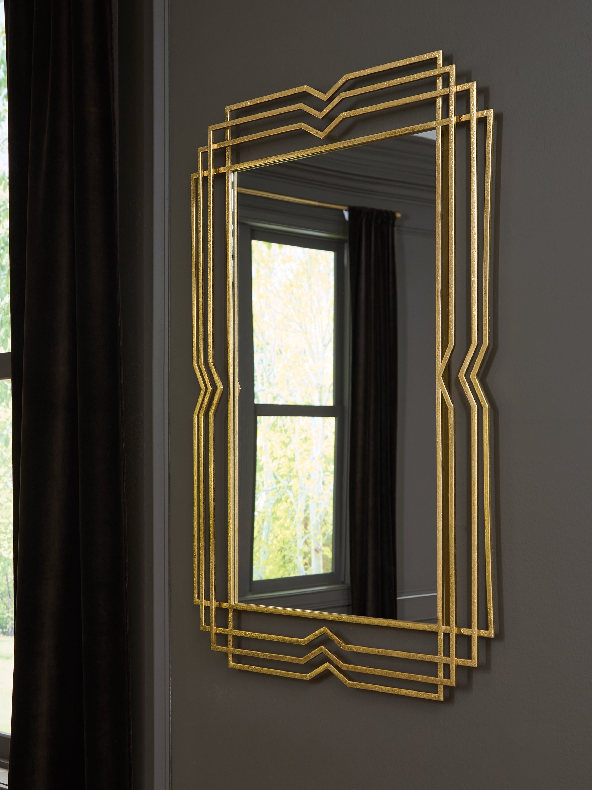 3 Brothers Decor - Ashley Furniture - Claybrook Mirror - Accent Mirror / Gold Finish - A8010349