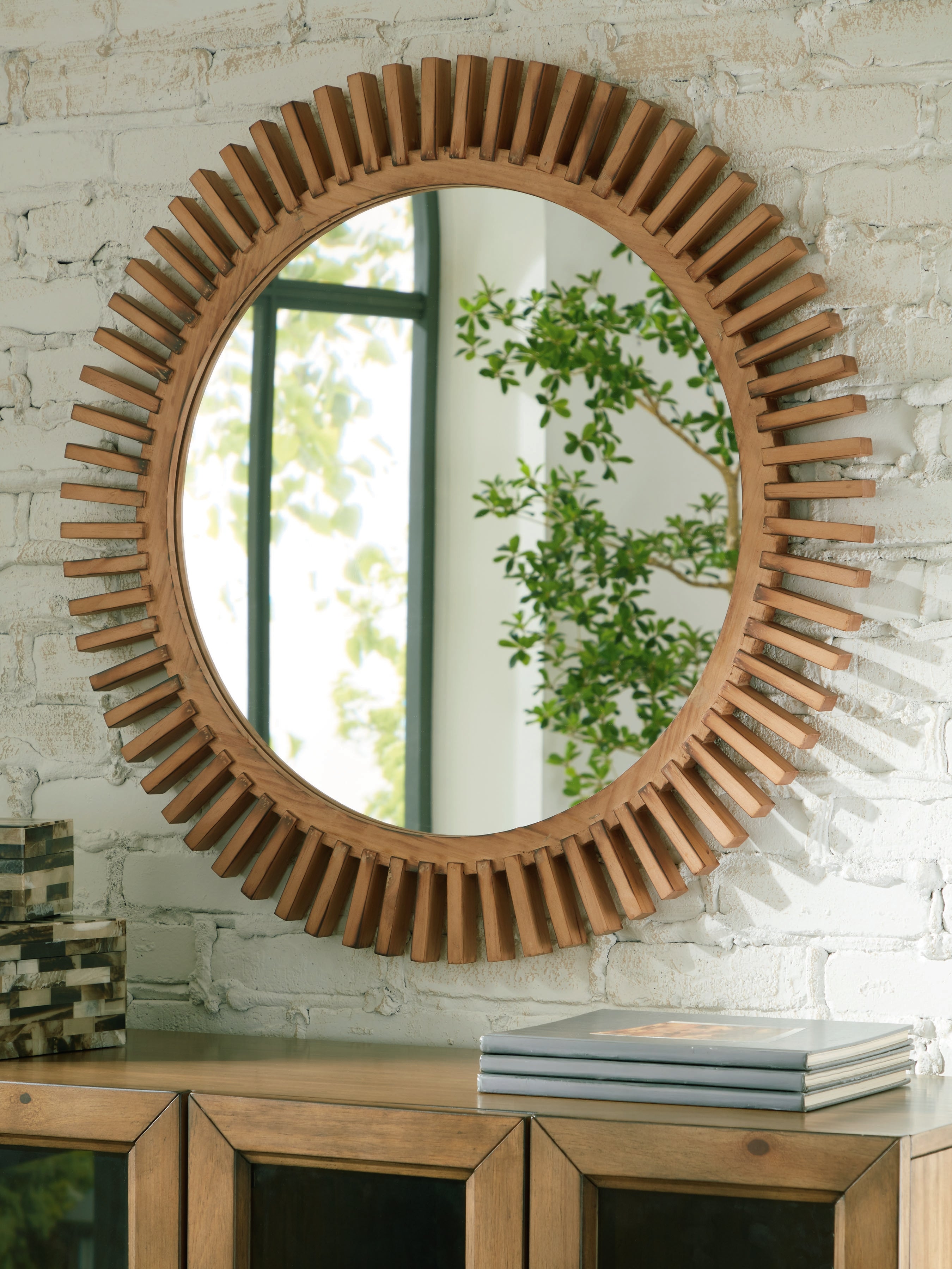 3 Brothers Decor - Ashley Furniture - Tedwell Mirror - Accent Mirror / Brown - A8010410