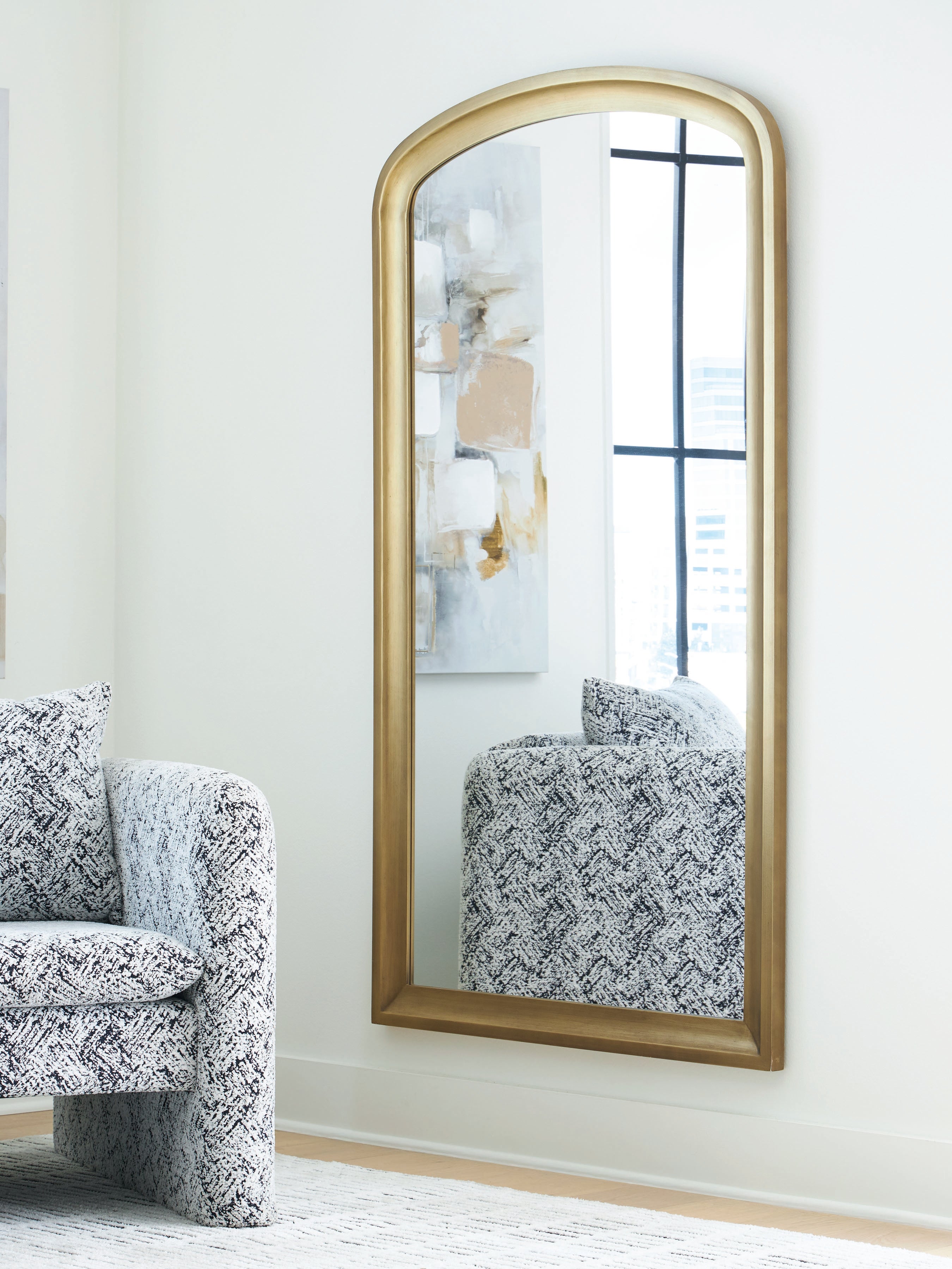 3 Brothers Decor - Ashley Furniture - Fintan Mirror - Floor Mirror / Gold Finish - A8010436