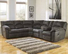 3 Brothers Decor - Ashley Furniture - Tambo Sectional - 2-Piece Reclining Sectional / Pewter - 27801S1
