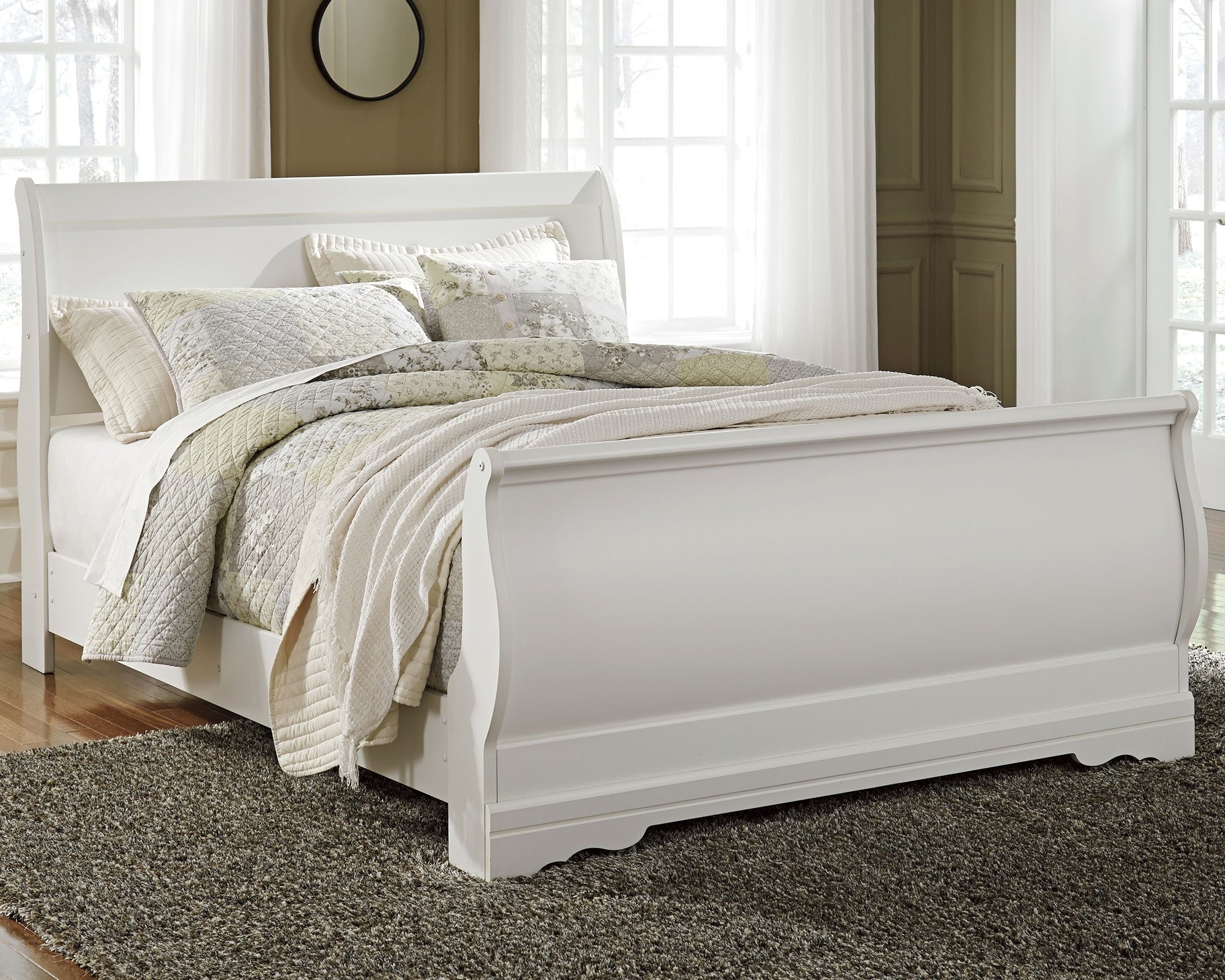 3 Brothers Decor - Ashley Furniture - Anarasia Bedroom - Queen Sleigh Bed / White - B129B4