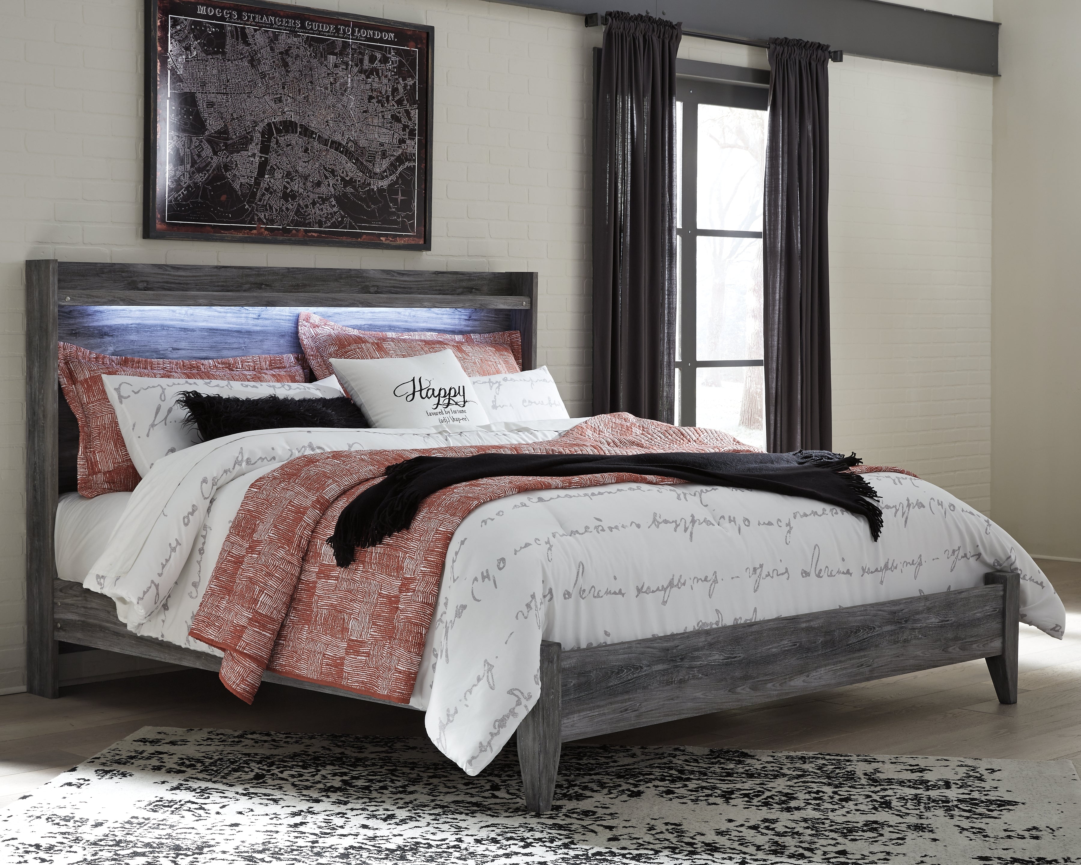 3 Brothers Decor - Ashley Furniture - Baystorm Bedroom - King Panel Bed / Gray - B221B11