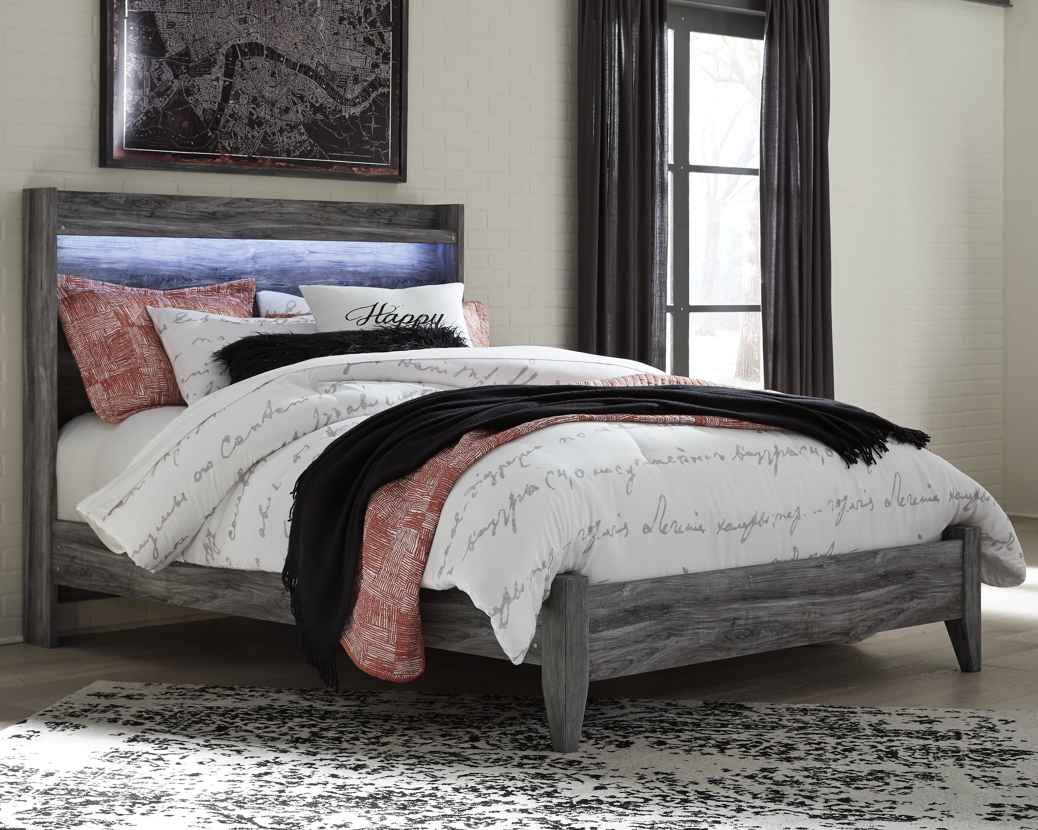 3 Brothers Decor - Ashley Furniture - Baystorm Bedroom - Queen Panel Bed / Gray - B221B2
