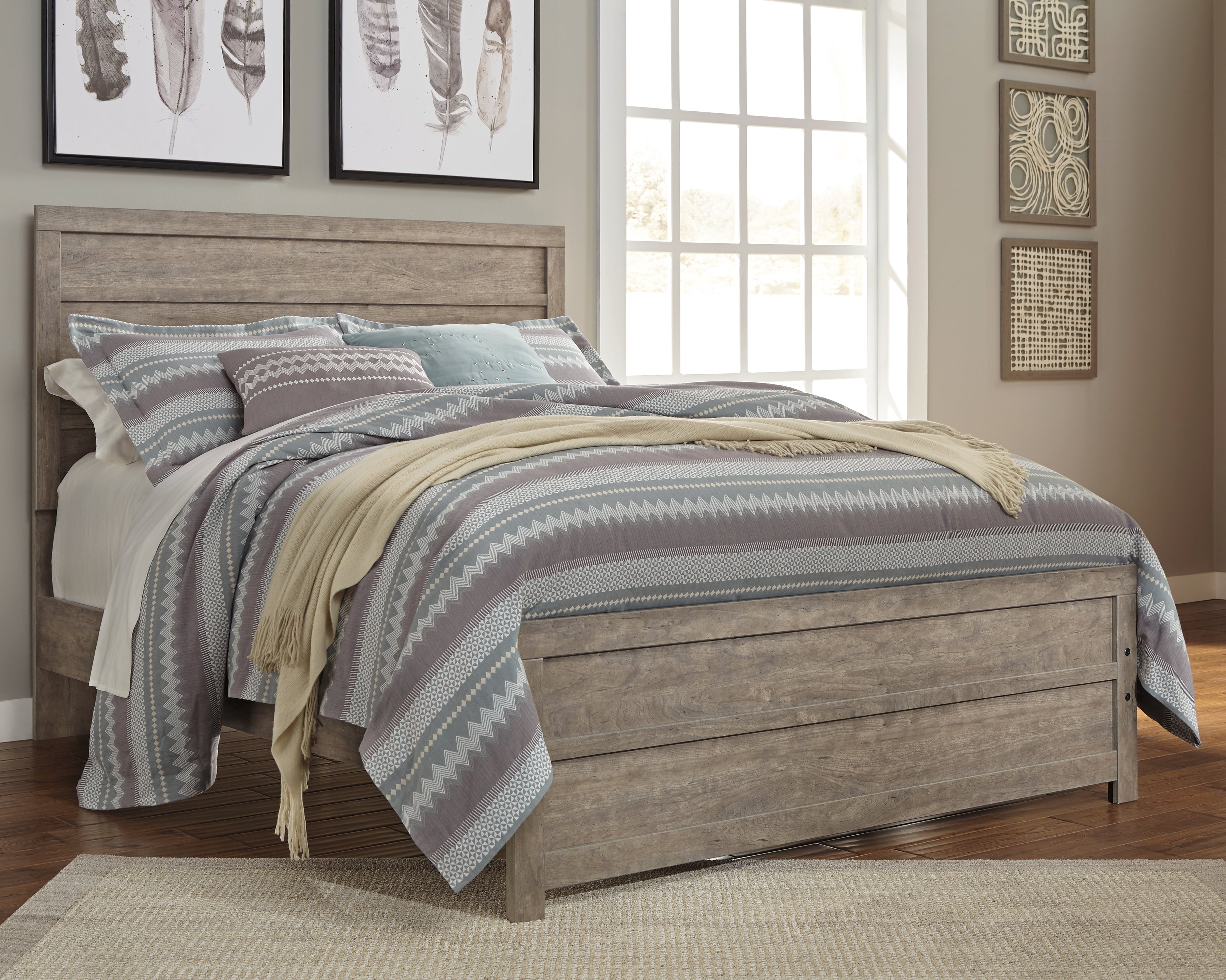 3 Brothers Decor - Ashley Furniture - Culverbach Bedroom - Queen Panel Bed / Gray - B070B8